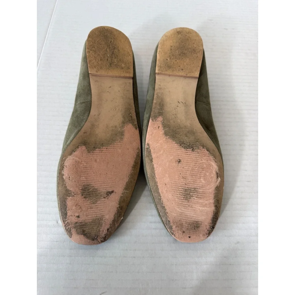 Steve Madden Pipa Womens Light Green Suede Leather Ballet Flats Size 6